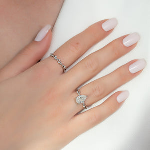 The Textured Twig Set With A 2 Carat Pear Lab Diamond