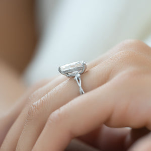 The Textured Twig Set With A 2 Carat Pear Lab Diamond