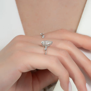 The Textured Twig Set With A 2 Carat Pear Lab Diamond
