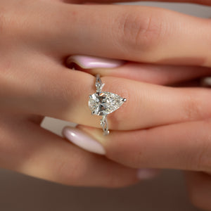 The Textured Twig Set With A 2 Carat Pear Lab Diamond