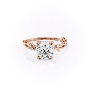 The Textured Twig Set With A 2.5 Carat Round Lab Diamond