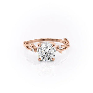 The Textured Twig Set With A Round Moissanite