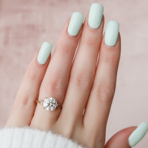 The Textured Twig Set With A 2.5 Carat Round Lab Diamond
