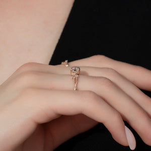 The Textured Twig Set With A 2.5 Carat Round Lab Diamond
