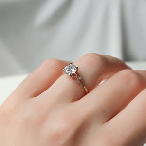 The Textured Twig Set With A 2.5 Carat Round Lab Diamond