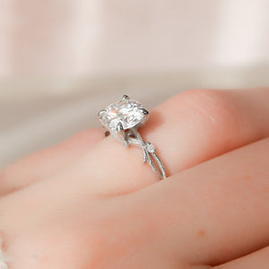 The Textured Twig Set With A 2 Carat Round Lab Diamond