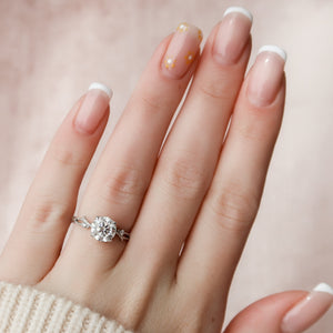 The Textured Twig Set With A 2 Carat Round Lab Diamond