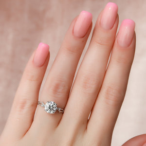 The Textured Twig Set With A 2 Carat Round Lab Diamond