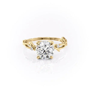 The Textured Twig Set With A 4.5 Carat Round Moissanite