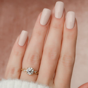 The Textured Twig Set With A 2 Carat Round Lab Diamond