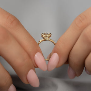 The Textured Twig Set With A 2 Carat Round Lab Diamond