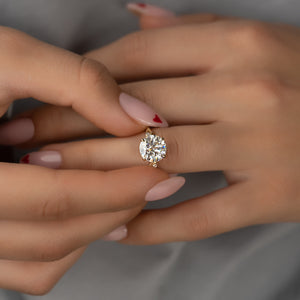 The Textured Twig Set With A 2 Carat Round Lab Diamond