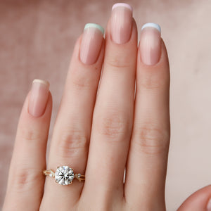 The Textured Twig Set With A 2 Carat Round Lab Diamond