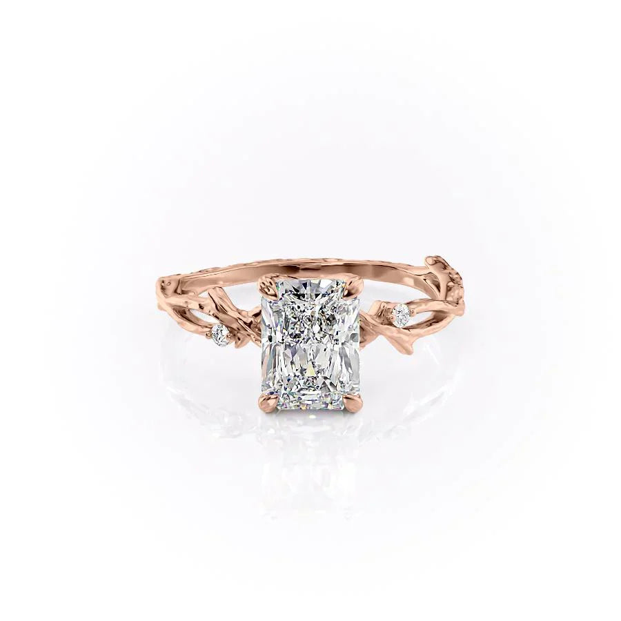 The Textured Twig Set With A 3.5 Carat Radiant Moissanite