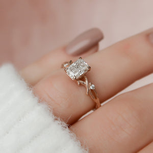 The Textured Twig Set With A 2 Carat Radiant Lab Diamond