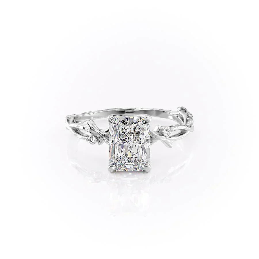 The Textured Twig Set With A 1 Carat Radiant Lab Diamond