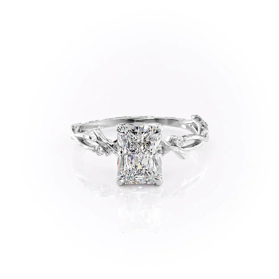 The Textured Twig Set With A Radiant Moissanite