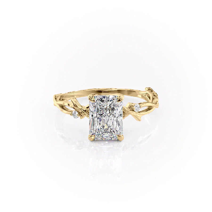 The Textured Twig Set With A 2 Carat Radiant Lab Diamond