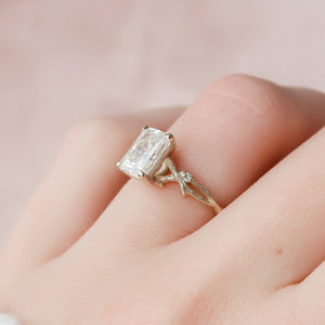 The Textured Twig Set With A 1 Carat Radiant Lab Diamond