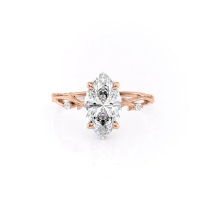 The Textured Twig Set With A 3.5 Carat Marquise Moissanite