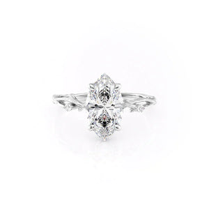 The Textured Twig Set With A Marquise Moissanite