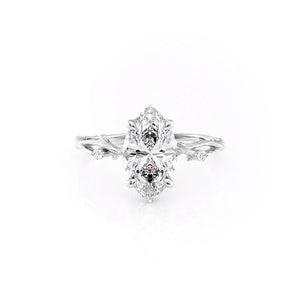 The Textured Twig Set With A 2.5 Carat Marquise Lab Diamond