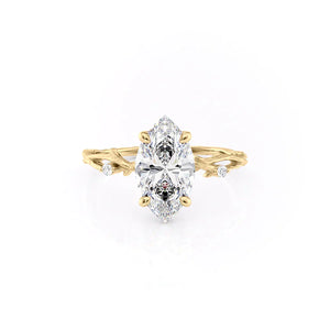 The Textured Twig Set With A 1.5 Carat Marquise Lab Diamond