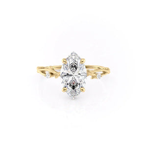 The Textured Twig Set With A Marquise Moissanite