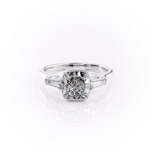 The Parker Set With A 2.5 Carat Cushion Moissanite