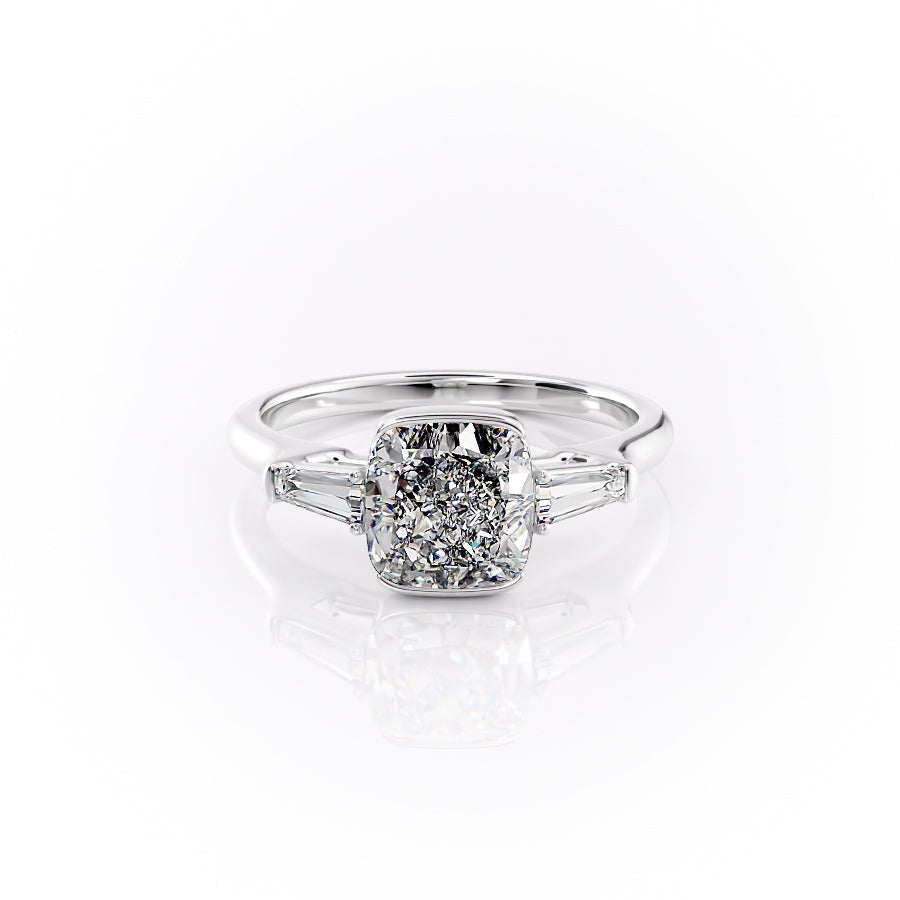 The Parker Set With A 3.5 Carat Cushion Moissanite