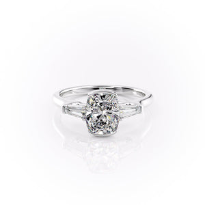 The Parker Set With A 3.5 Carat Elongated Cushion Moissanite