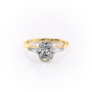 The Parker Set With A 3.5 Carat Elongated Cushion Moissanite