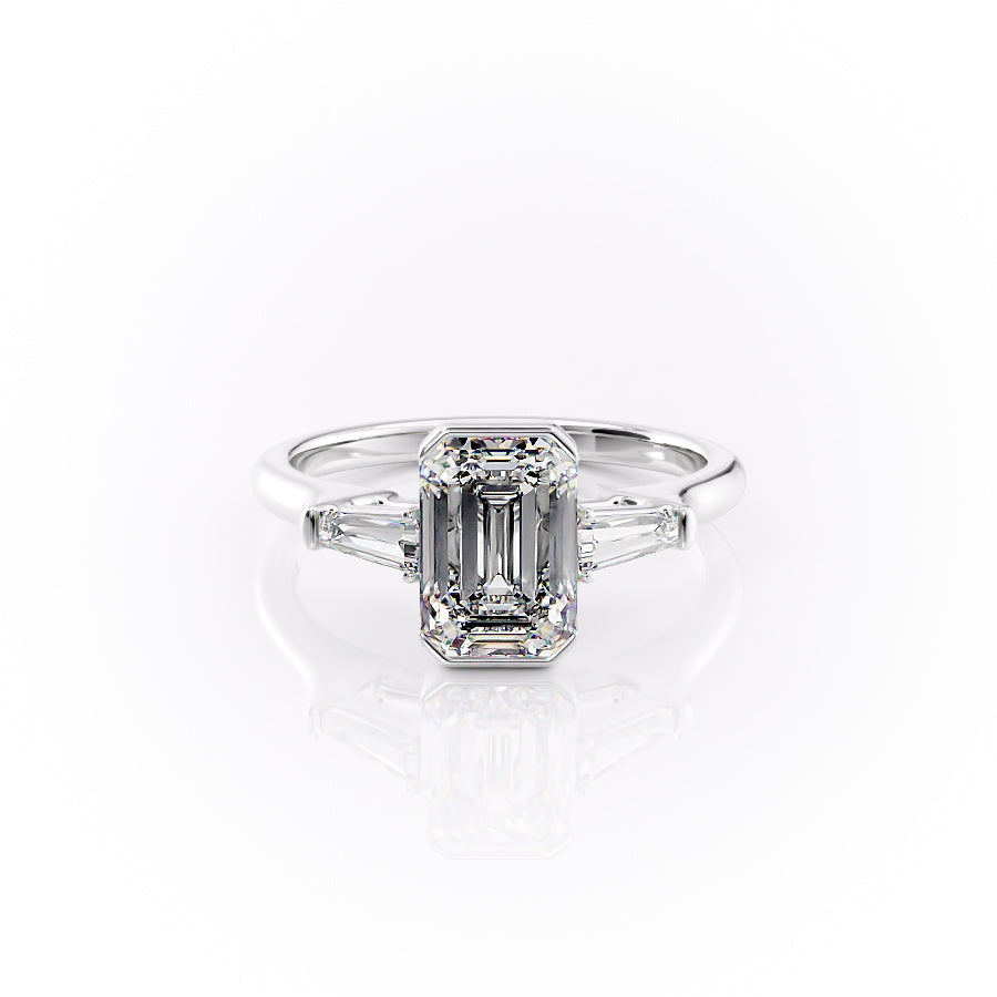 The Parker Set With A 2.5 Carat Emerald Moissanite
