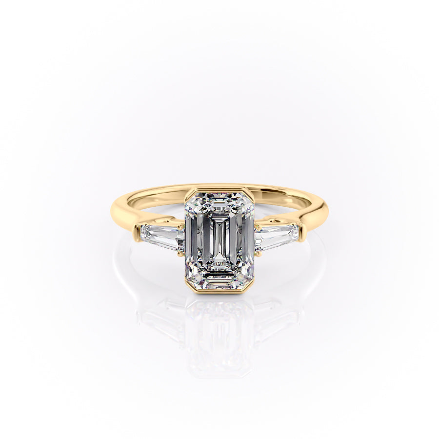 The Parker Set With A 3.5 Carat Emerald Moissanite