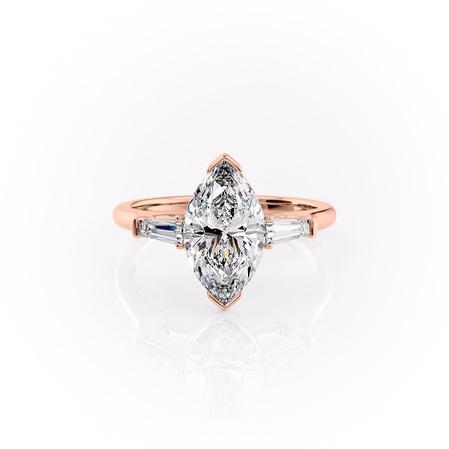 The Parker Set With A 2.5 Carat Marquise Lab Diamond