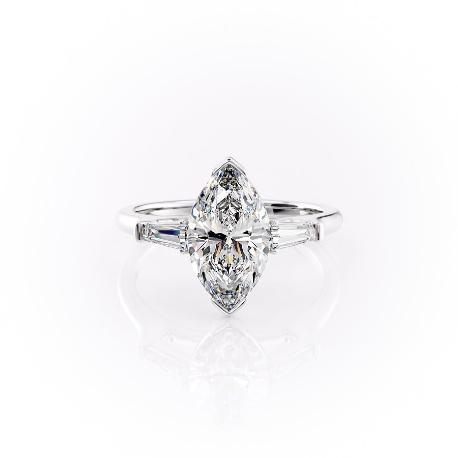 The Parker Set With A 1 Carat Marquise Lab Diamond