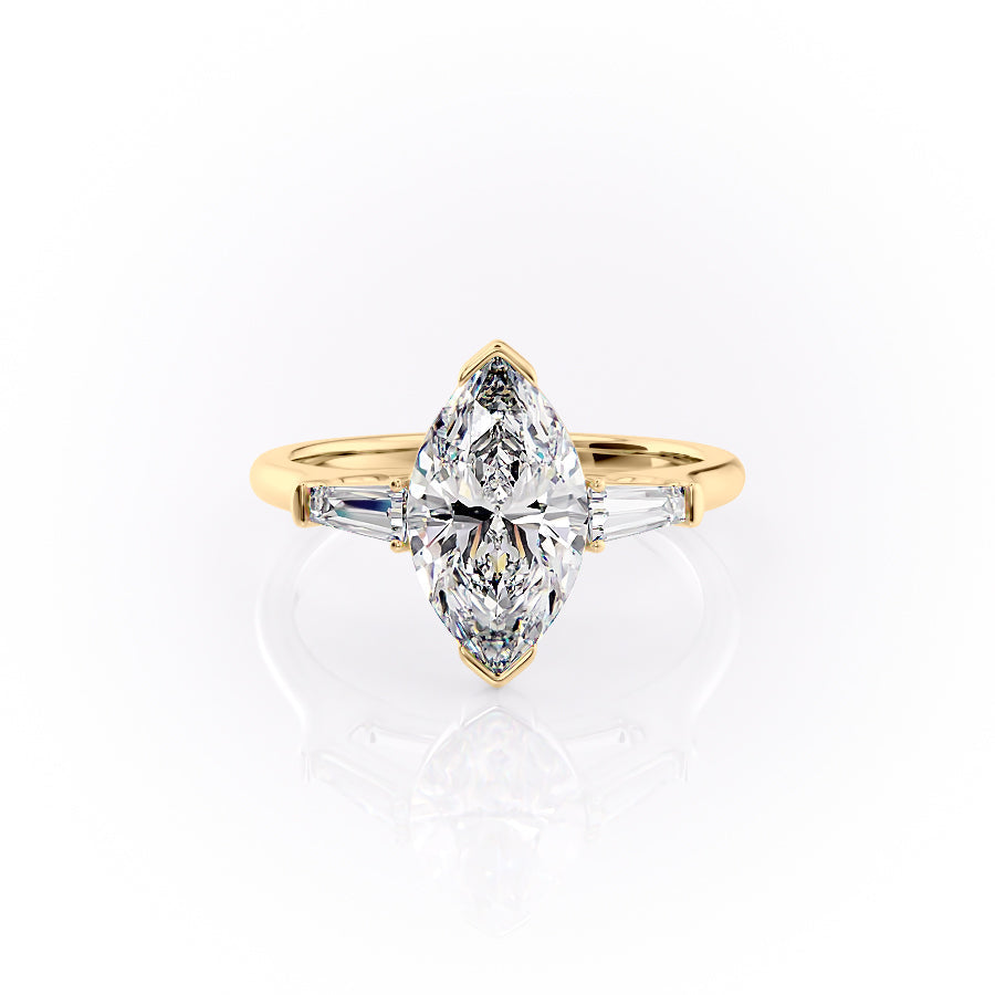 The Parker Set With A 3 Carat Marquise Lab Diamond
