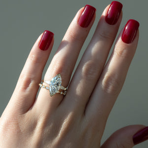 The Parker Set With A 2 Carat Marquise Lab Diamond