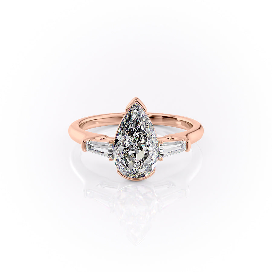 The Parker Set With A 3.5 Carat Pear Moissanite