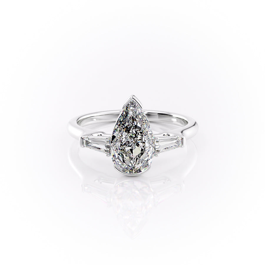 The Parker Set With A 4.5 Carat Pear Moissanite
