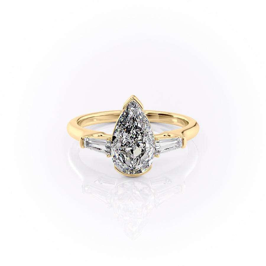 The Parker Set With A 1.5 Carat Pear Moissanite