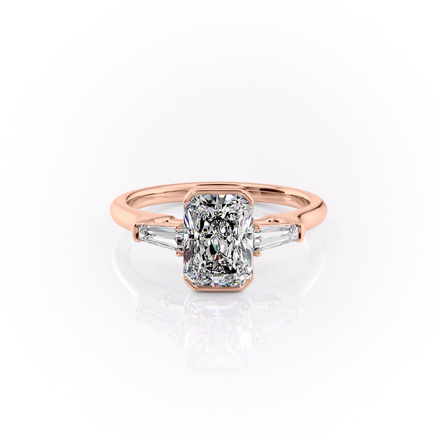 The Parker Set With A 2.5 Carat Radiant Lab Diamond