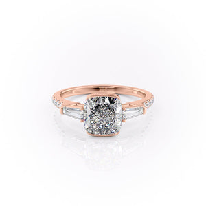 The Pave Parker Set With A 3 Carat Cushion Lab Diamond