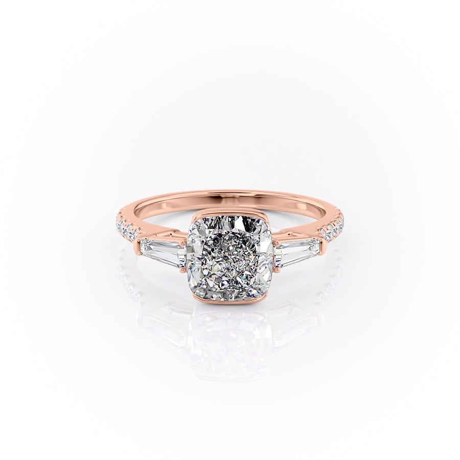 The Pave Parker Set With A 1 Carat Cushion Moissanite
