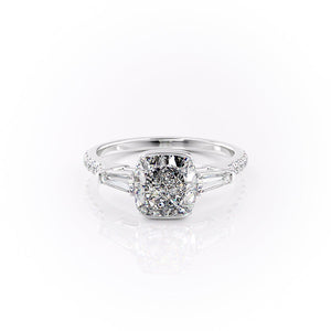 The Pave Parker Set With A 2 Carat Cushion Lab Diamond