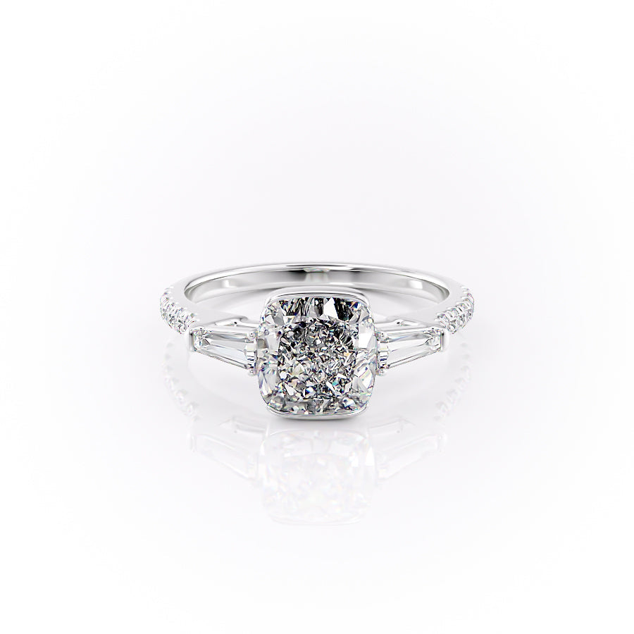 The Pave Parker Set With A 3.5 Carat Cushion Moissanite