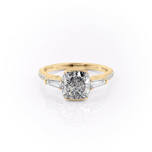 The Pave Parker Set With A 5 Carat Cushion Moissanite