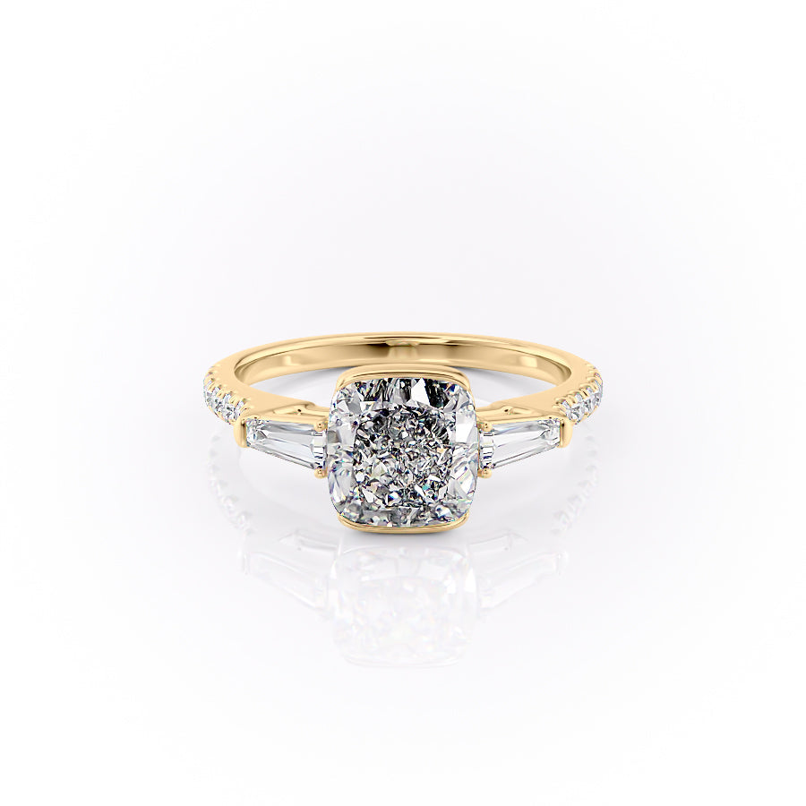 The Pave Parker Set With A 3.5 Carat Cushion Moissanite