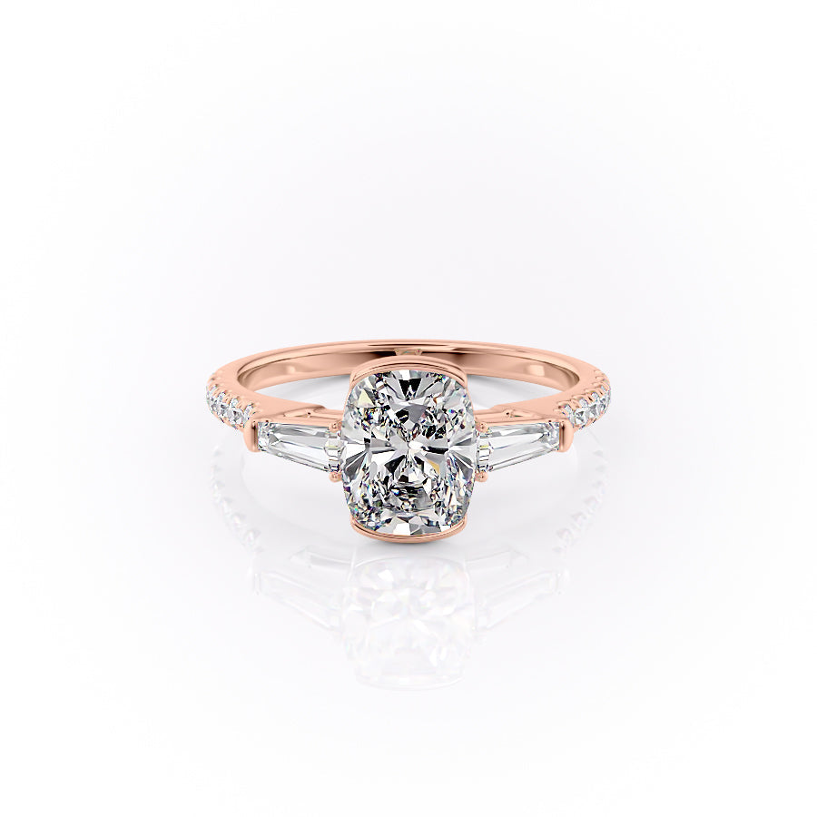 The Pave Parker Set With A 2 Carat Elongated Cushion Lab Diamond