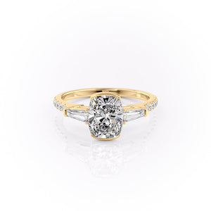 The Pave Parker Set With A 1.5 Carat Elongated Cushion Lab Diamond